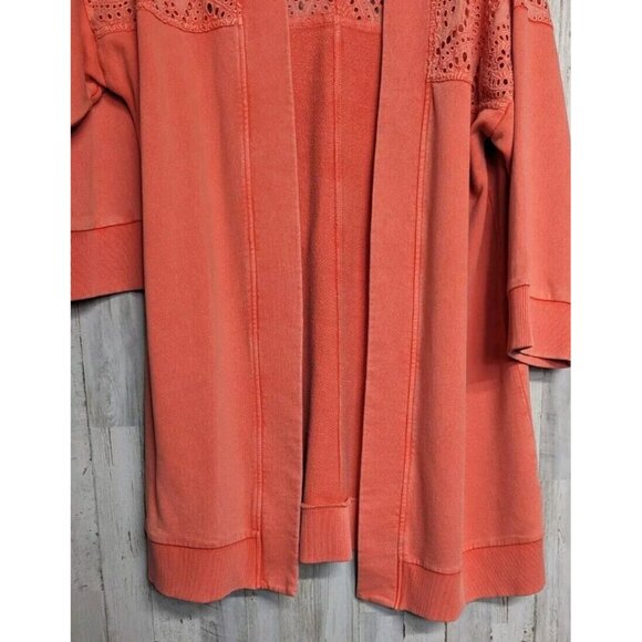 Soft Surroundings Ellie Topper Cardigan M Coral Reef Cottagecore Lagenlook - Picture 4 of 12
